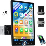 CAMECHO 10,4 inch draaidisplay autoradio – draadloze CarPlay Android Auto MP5 met 2.5D HD-Touch, EQ&Bluetooth 5.0 FM/RDS + USB/AUX voor auto/vrachtwagen universeel