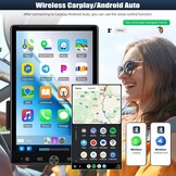 CAMECHO 10,4 inch draaidisplay autoradio – draadloze CarPlay Android Auto MP5 met 2.5D HD-Touch, EQ&Bluetooth 5.0 FM/RDS + USB/AUX voor auto/vrachtwagen universeel