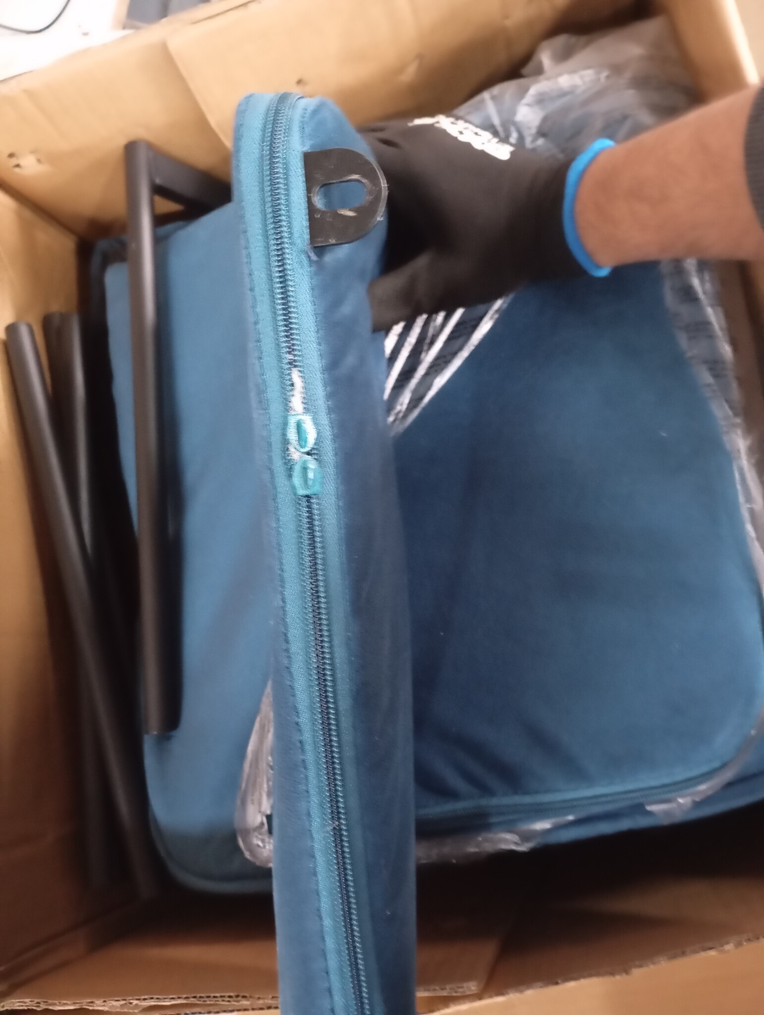 vidaXL Eetkamerstoelen 2 st fluweel blauw