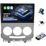 8Core 4G+64G Android 13 autoradio voor Mazda 5 2007-2010 met Navi Carplay Android Auto,9 inch dubbele Din Auto Radio Touch Display met Bluetooth5.0 FM/RDS MirrorLink DSP + camera aan de achterzijde