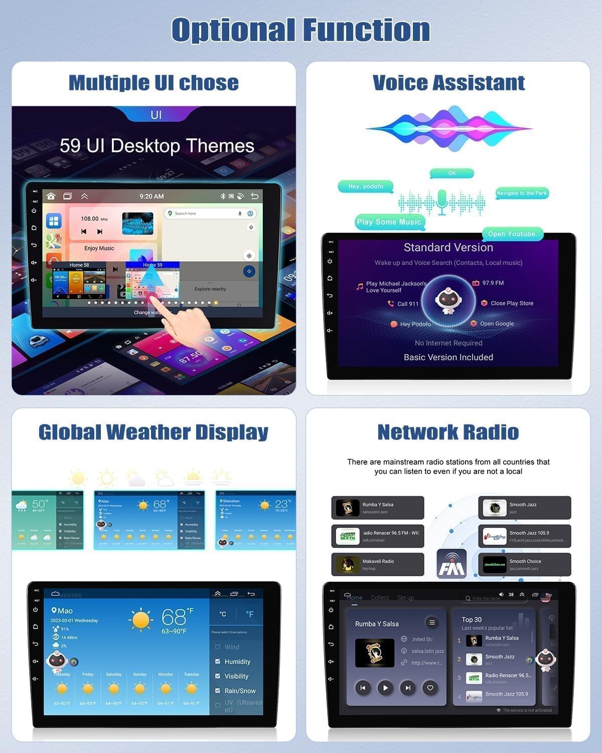 8Core 4G+64G Android 13 autoradio voor Mazda 5 2007-2010 met Navi Carplay Android Auto,9 inch dubbele Din Auto Radio Touch Display met Bluetooth5.0 FM/RDS MirrorLink DSP + camera aan de achterzijde