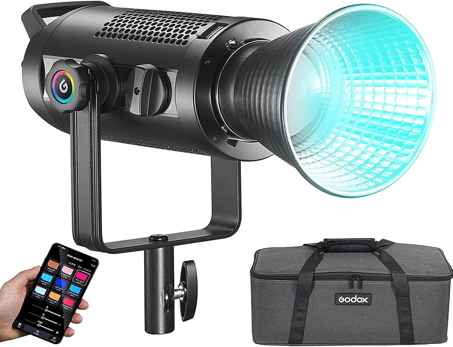 Godox SZ150R RGB COB-videolicht 150 W full-colour LED-licht, CRI 97 en TLCI96, geluidsarme warmteafvoer, 13 Fx-effecten, meerdere afstandsbedieningsmethoden