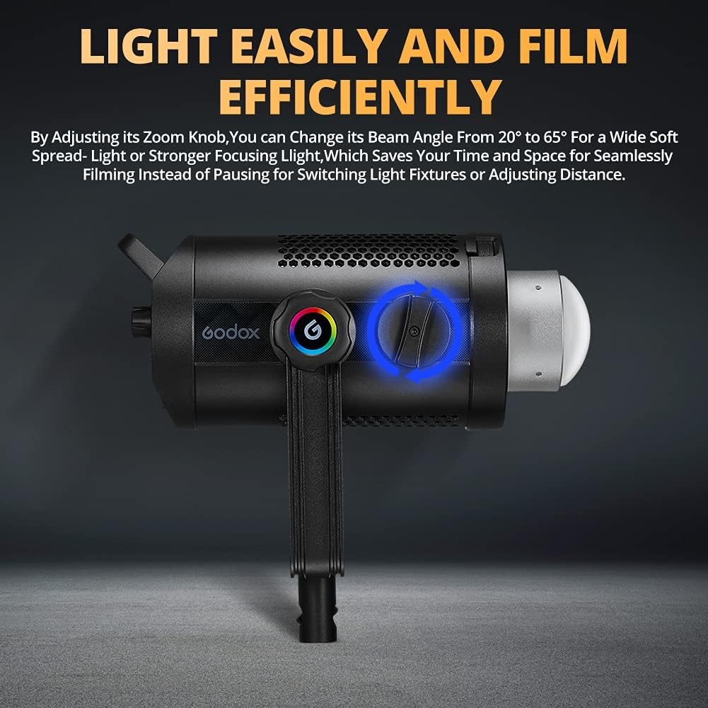 Godox SZ150R RGB COB-videolicht 150 W full-colour LED-licht, CRI 97 en TLCI96, geluidsarme warmteafvoer, 13 Fx-effecten, meerdere afstandsbedieningsmethoden