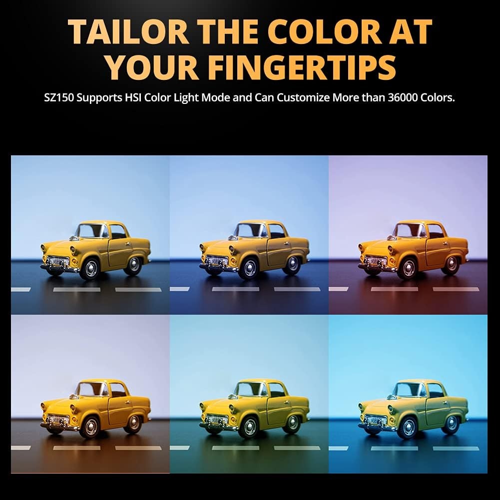 Godox SZ150R RGB COB-videolicht 150 W full-colour LED-licht, CRI 97 en TLCI96, geluidsarme warmteafvoer, 13 Fx-effecten, meerdere afstandsbedieningsmethoden