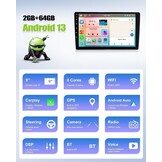 CAMECHO 2G+64G 8 Core Android 15 Autoradio für Ford Transit 2009-2016/ Ford Focus 2005-2008 mit Carplay Android Auto,9" Bildschirm 2DIN mit Navi RDS FM MirrorLink Bluetooth5.0 USB+Rückfahrkamera