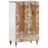 vidaXL Hoge kast 60x33,5x100 cm massief mangohout