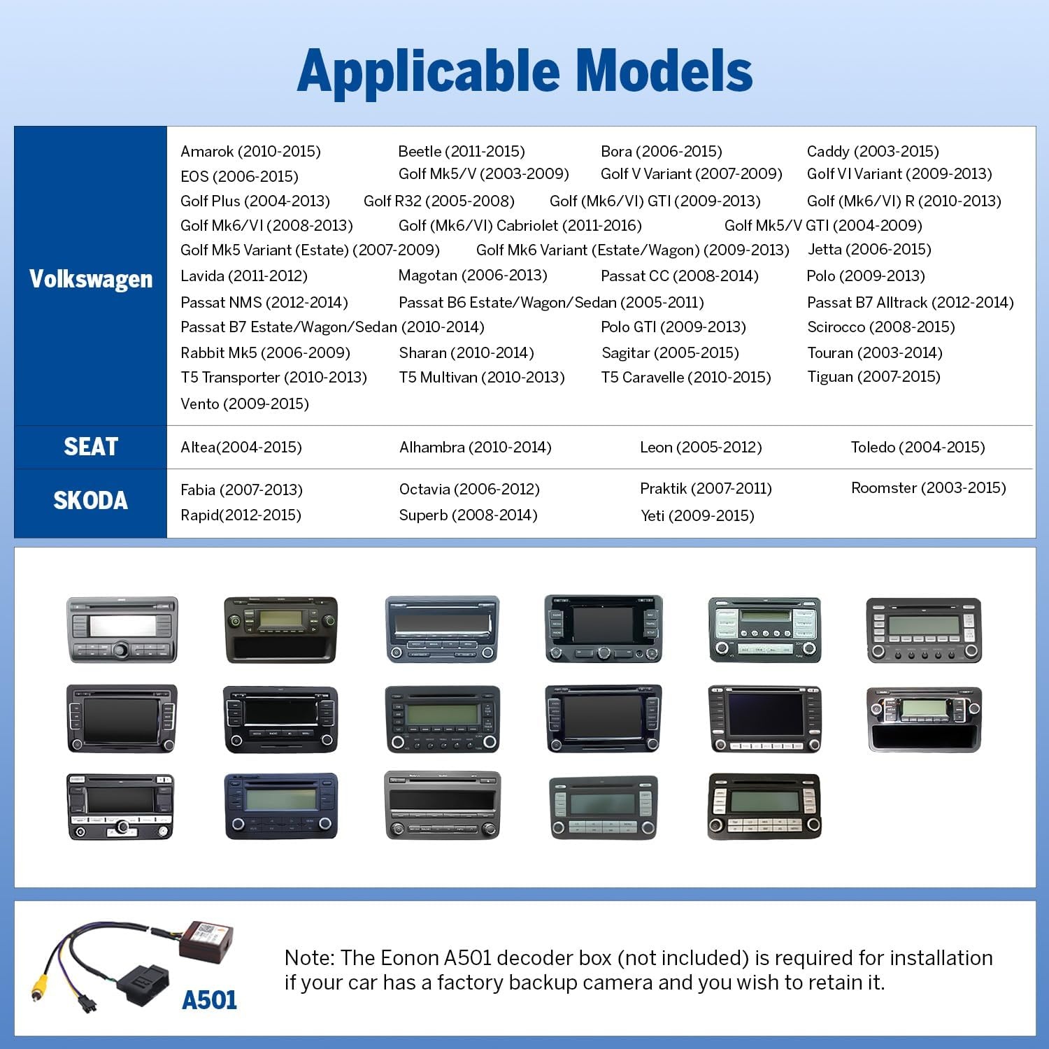 eonon Q53Pro 9 "2.5D IPS Android 10 Auto GPS NAV Sat DSP BT Ingebouwde CarPlay Android Auto Amp Autoradio Ondersteuning WiFi voor SEAT Skoda Golf