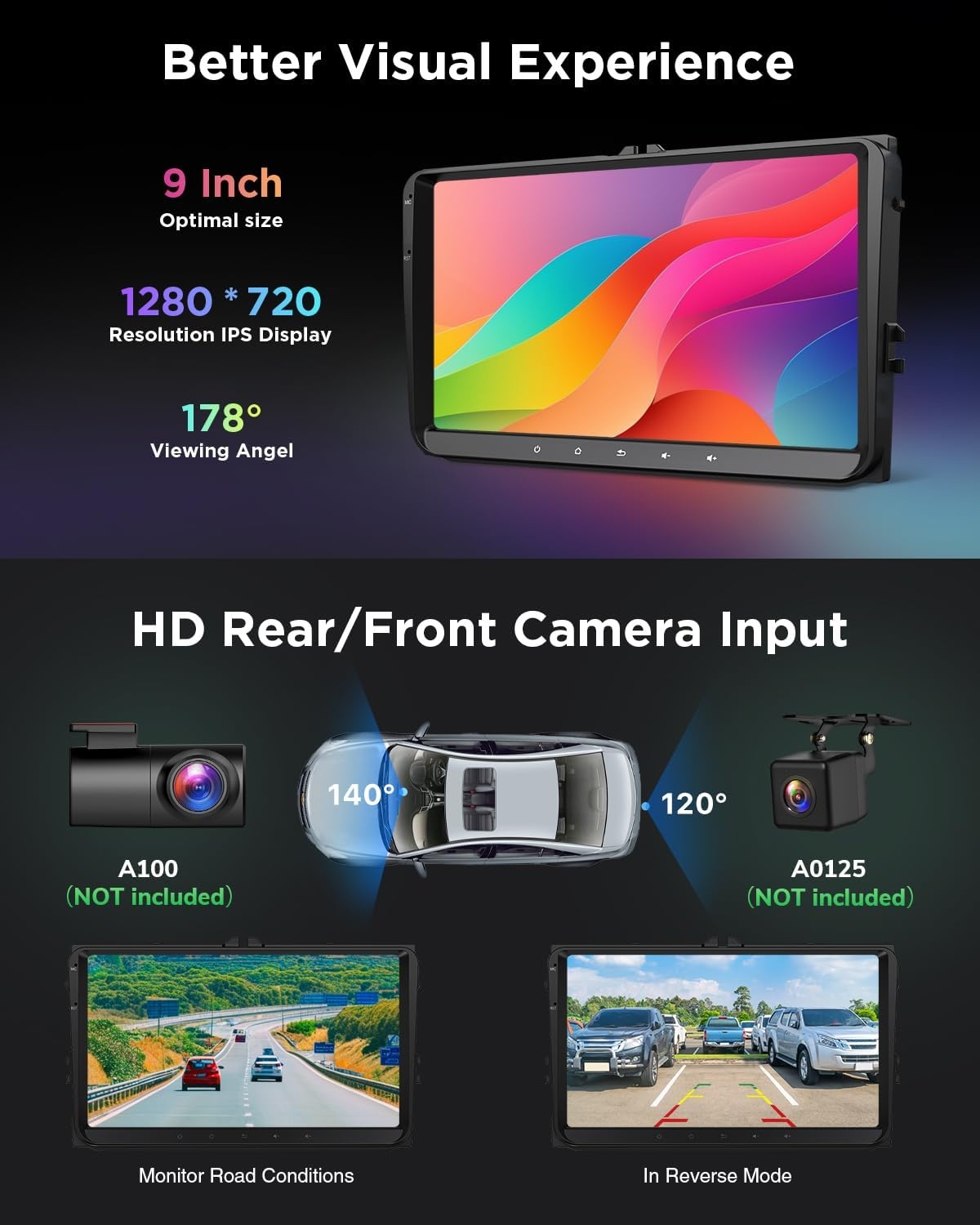 eonon Q53Pro 9 "2.5D IPS Android 10 Auto GPS NAV Sat DSP BT Ingebouwde CarPlay Android Auto Amp Autoradio Ondersteuning WiFi voor SEAT Skoda Golf