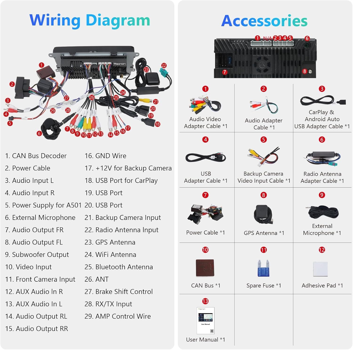 eonon Q53Pro 9 "2.5D IPS Android 10 Auto GPS NAV Sat DSP BT Ingebouwde CarPlay Android Auto Amp Autoradio Ondersteuning WiFi voor SEAT Skoda Golf