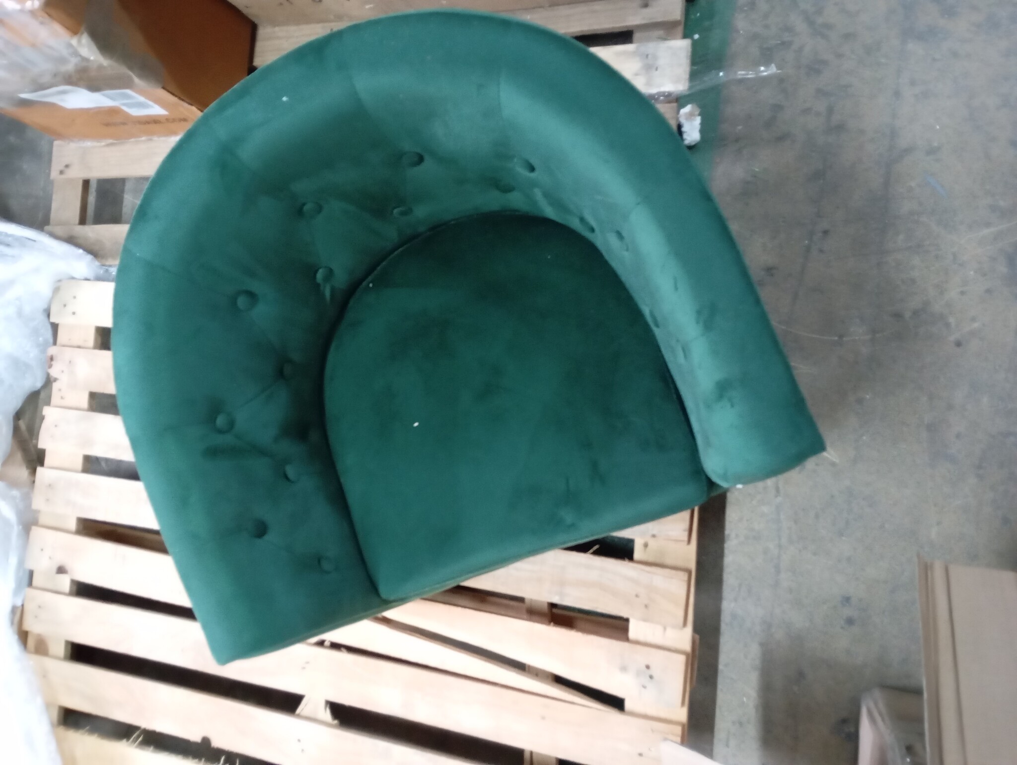 vidaXL Kuipstoel met voetenbank fluweel donkergroen