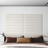 vidaXL Wandpanelen 12 st 1,62 m² 90x15 cm fluweel crèmekleurig