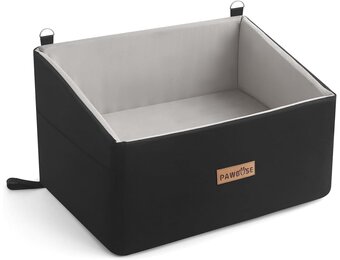 Hondenautostoel, hondenstoelverhoger voor grote honden 25 kg of 2 kleine honden, auto hondenbed met wasbare, afneembare hoes, zwart verhoogde autostoel voor huisdieren