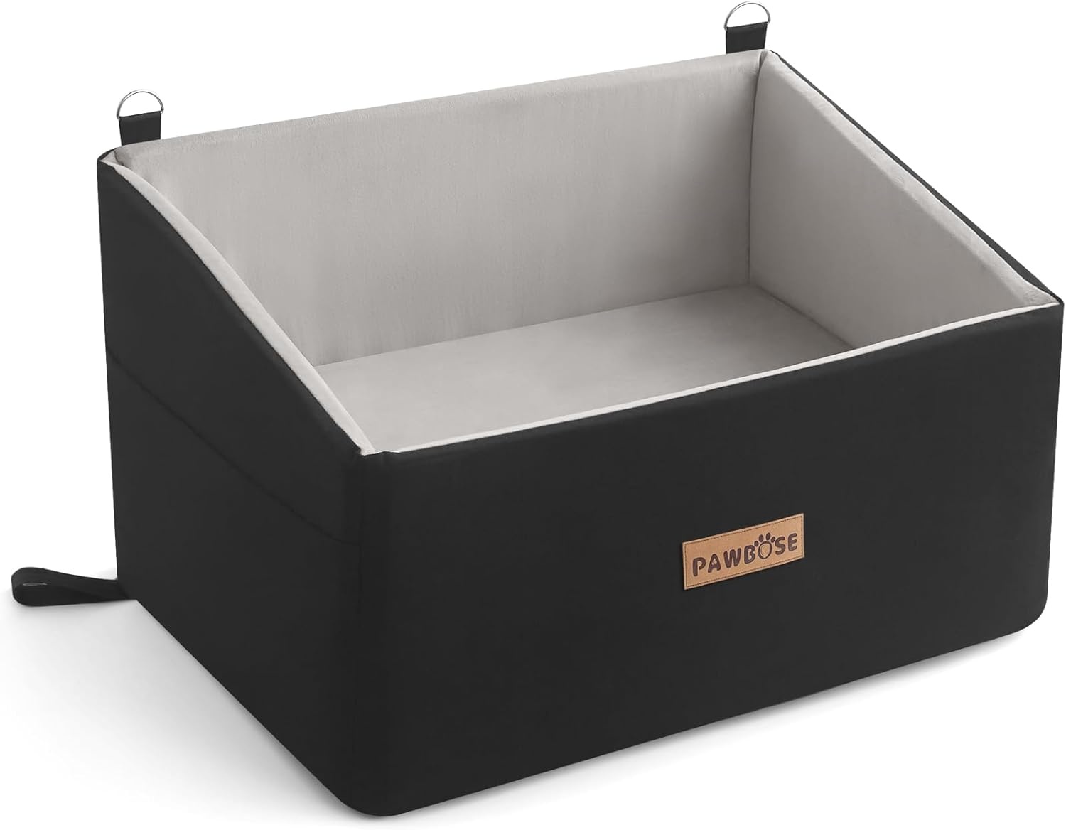 Hondenautostoel, hondenstoelverhoger voor grote honden 25 kg of 2 kleine honden, auto hondenbed met wasbare, afneembare hoes, zwart verhoogde autostoel voor huisdieren