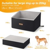Hondenautostoel, hondenstoelverhoger voor grote honden 25 kg of 2 kleine honden, auto hondenbed met wasbare, afneembare hoes, zwart verhoogde autostoel voor huisdieren
