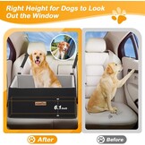 Hondenautostoel, hondenstoelverhoger voor grote honden 25 kg of 2 kleine honden, auto hondenbed met wasbare, afneembare hoes, zwart verhoogde autostoel voor huisdieren