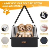 Hondenautostoel, hondenstoelverhoger voor grote honden 25 kg of 2 kleine honden, auto hondenbed met wasbare, afneembare hoes, zwart verhoogde autostoel voor huisdieren