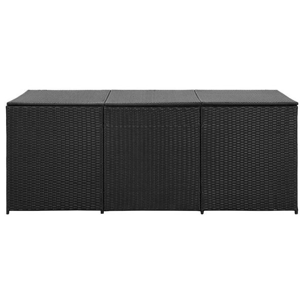 vidaXL Tuinbox 180x90x70 cm poly rattan zwart