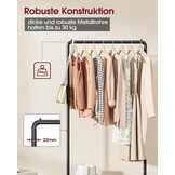 Garderobeständer met Wielen & Opbergrek - Zwart - 50% Korting
