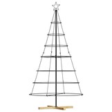 vidaXL Kerst Cone Boom met standaard Zwart 180 cm Staal