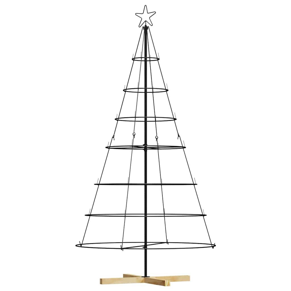 vidaXL Kerst Cone Boom met standaard Zwart 180 cm Staal