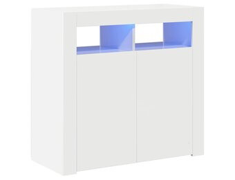 vidaXL Dressoir met LED-verlichting 80x35x75 cm hoogglans wit