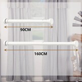 25% Korting: Douchegordijnrail Zonder Boren (90-160cm, Wit)