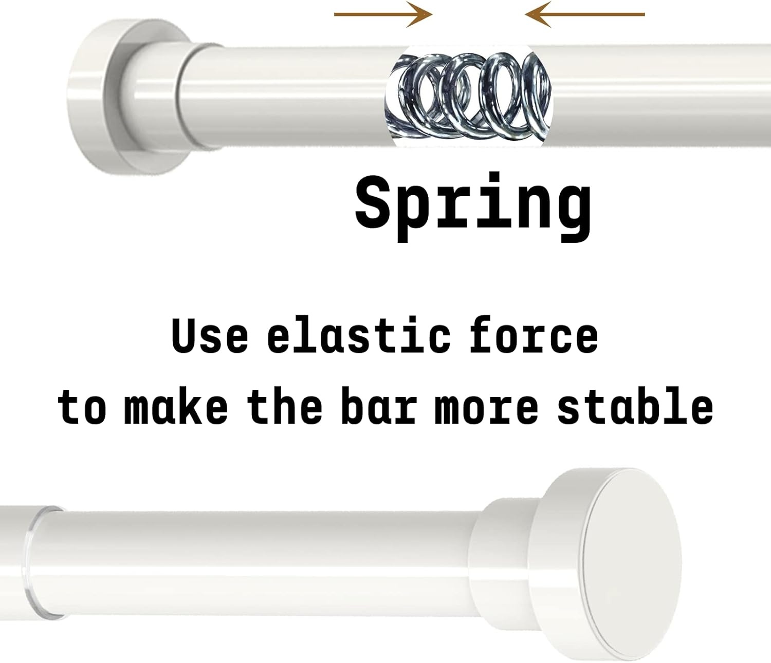 25% Korting: Douchegordijnrail Zonder Boren (90-160cm, Wit)