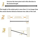 25% Korting: Douchegordijnrail Zonder Boren (90-160cm, Wit)