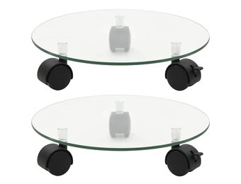 vidaXL Plantenrollers met Korting: 2x 28cm Gehard Glas