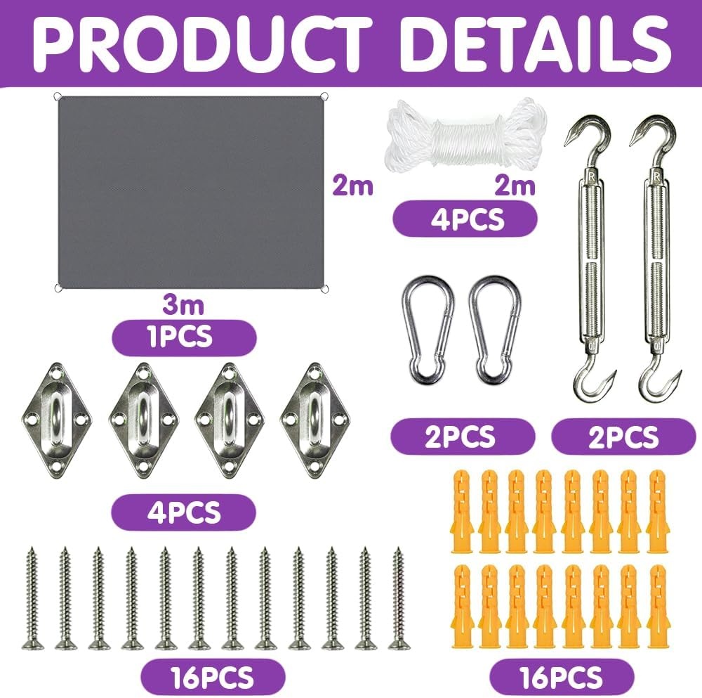 Waterdicht Zonnezeil 2x3m met 22% Korting
