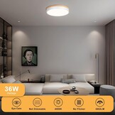 Vikaey Plafondlamp Wit Hout LED 4000K 36W - 27% Korting!