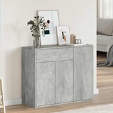 vidaXL Dressoir - 88x30x70cm - Bewerkt Hout - Betongrijs - 33% Korting!