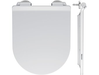 Ultradunne WC-bril met gedempte sluiting & snelle ontgrendeling - D-vorm | 25% Korting