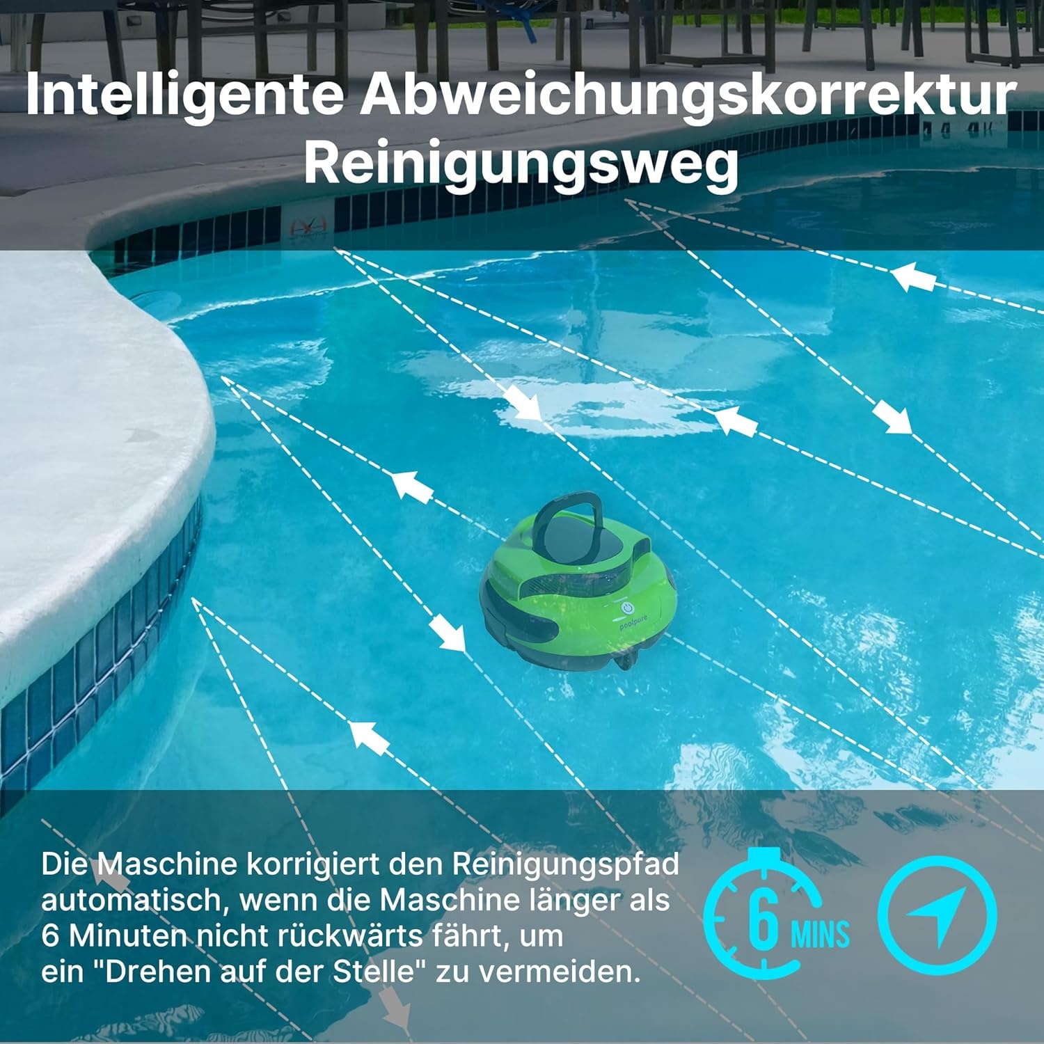 POOLPURE Zwembadrobot - 100 Min. Reiniging, 59% Korting