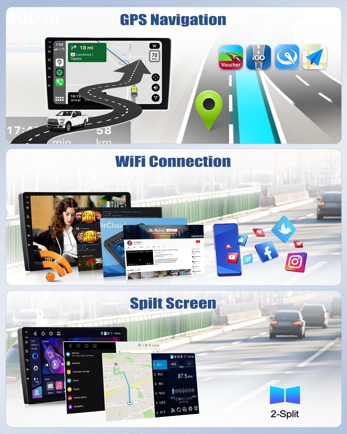 CAMECHO Android Autoradio FIAT Bravo (2008-2013) met 29% Korting