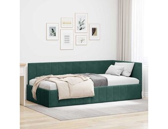 Donkergroen Hoekbedframe (90x200cm) met Hoofdbord - 54% Korting!