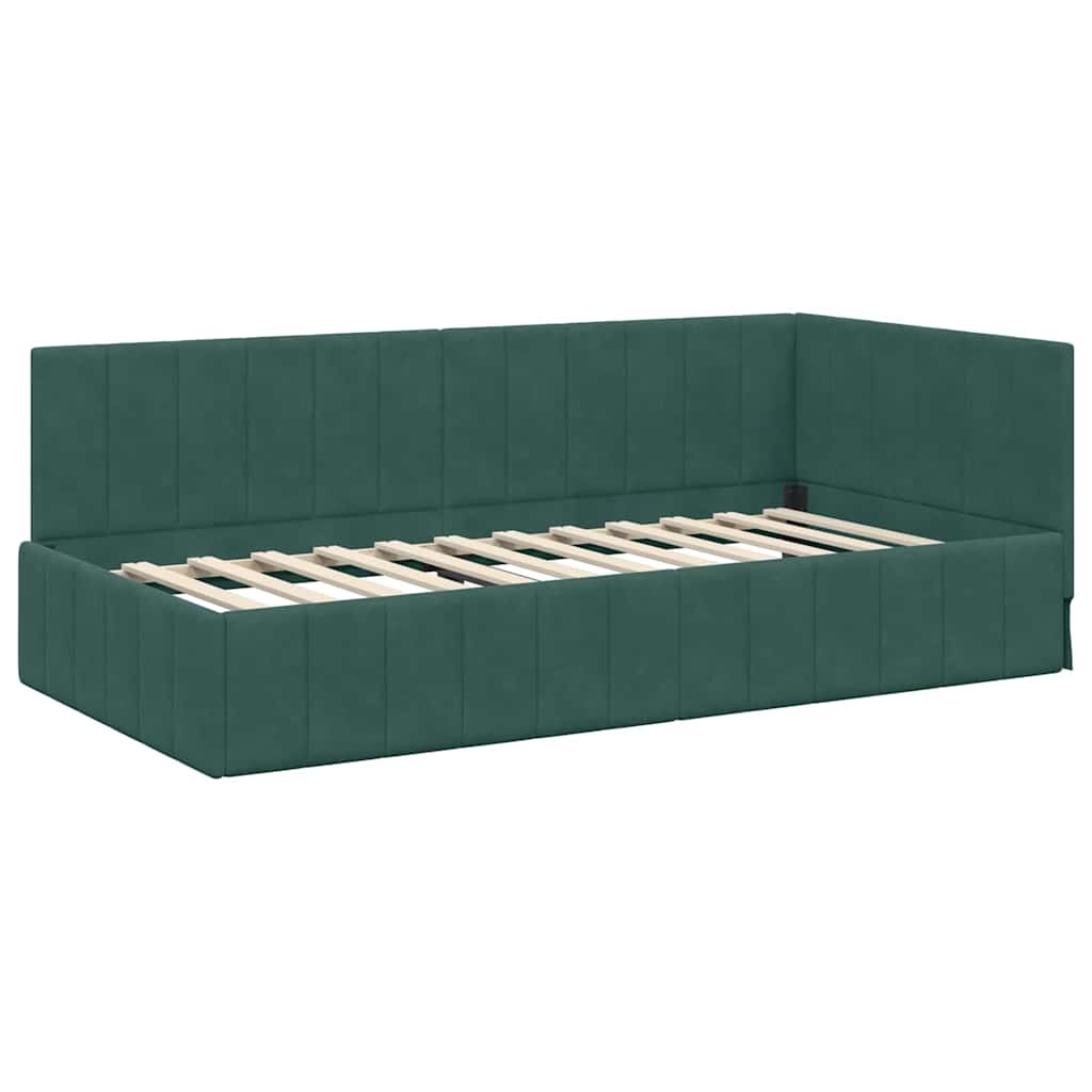 Donkergroen Hoekbedframe (90x200cm) met Hoofdbord - 54% Korting!