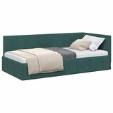 Donkergroen Hoekbedframe (90x200cm) met Hoofdbord - 54% Korting!