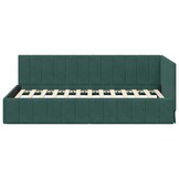 Donkergroen Hoekbedframe (90x200cm) met Hoofdbord - 54% Korting!