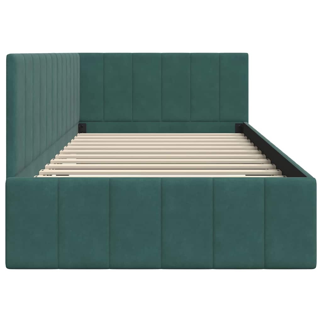 Donkergroen Hoekbedframe (90x200cm) met Hoofdbord - 54% Korting!