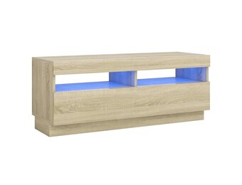 TV-meubel met LED-verlichting - Sonoma Eiken - 100x35x40 cm - 57% Korting