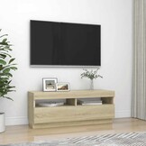TV-meubel met LED-verlichting - Sonoma Eiken - 100x35x40 cm - 57% Korting