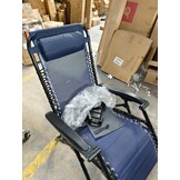 Donkerblauwe Ligstoel Tuin met Verstelbare Rugleuning - 57% Korting