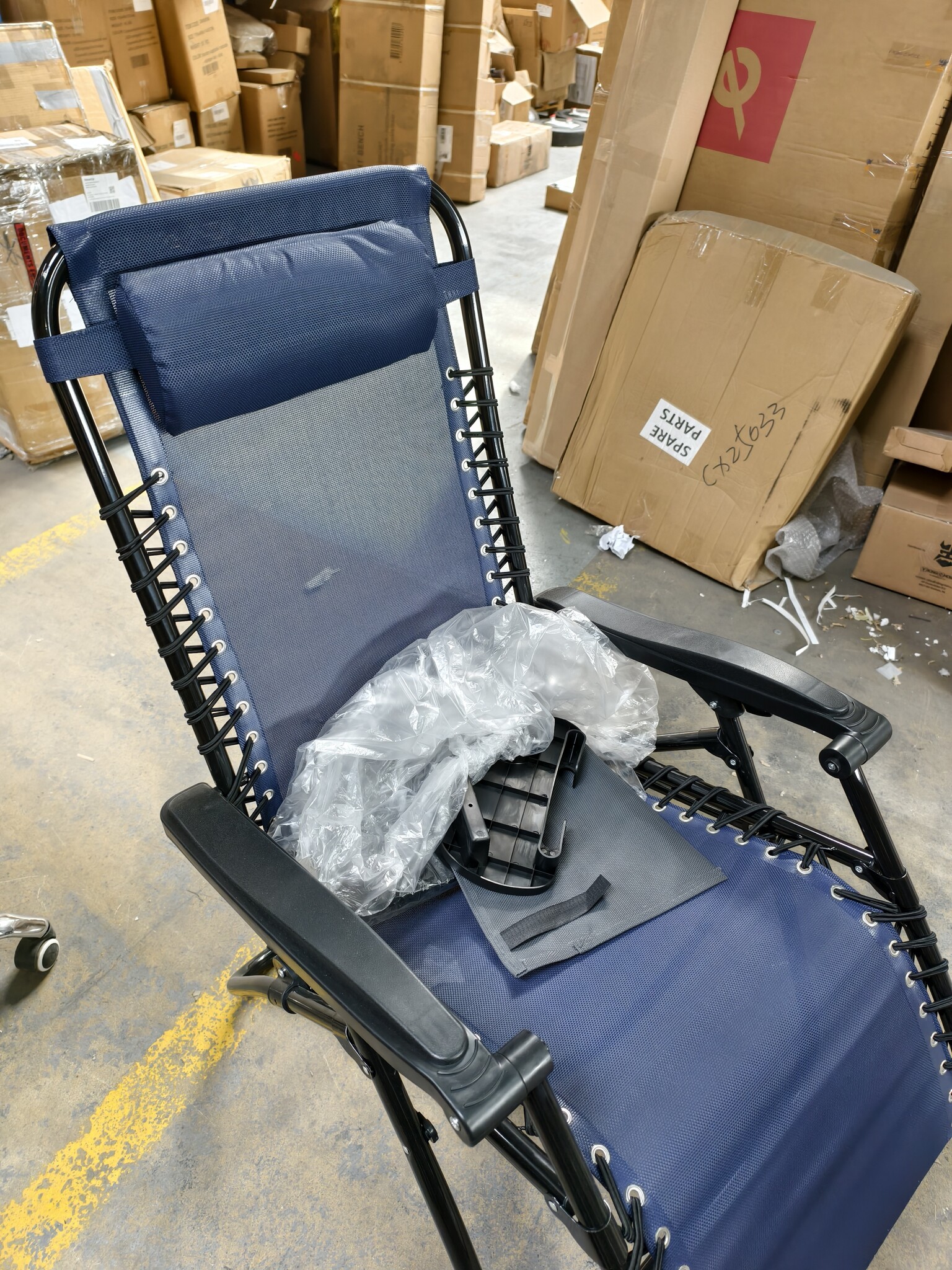 Donkerblauwe Ligstoel Tuin met Verstelbare Rugleuning - 57% Korting