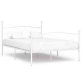 vidaXL Wit Metaal Bedframe 140x200 cm met Lattenbodem (34% Korting)