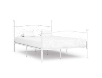 vidaXL Wit Metaal Bedframe 140x200 cm met Lattenbodem (34% Korting)