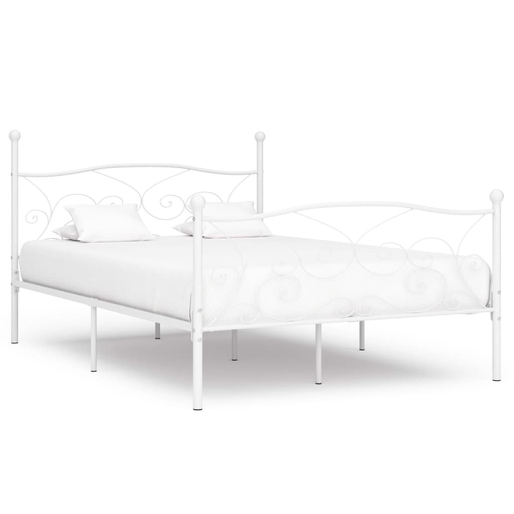 vidaXL Wit Metaal Bedframe 140x200 cm met Lattenbodem (34% Korting)