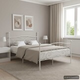 vidaXL Wit Metaal Bedframe 140x200 cm met Lattenbodem (34% Korting)