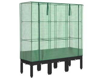 Verhoogde Plantenbak met Kas 120x40x140cm Rattanlook - 33% Korting