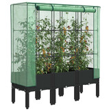 Verhoogde Plantenbak met Kas 120x40x140cm Rattanlook - 33% Korting